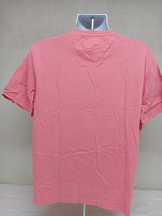 GREG NORMAN MENS LARGE SALMON RED SHORT SLEEVE ALL COTTON TEE WITH SHARK LOGO