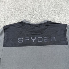 Spyder Shirt Mens M Gray Black Active Athletic Lightweight Performance Outdoors