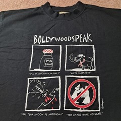 Vintage Tantra India Bollywood Speak Dhobi Graphic T-Shirt Size L Black Tee