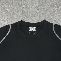 Mertra Raglan Sleeve Oversized T-Shirt with Seam Line Embroidered Logo