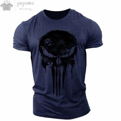 Men’s T Shirt 3d Print Military Patriotic Skull O-neck T Shirt Oversized T-shirt