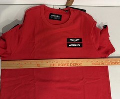 AVIREX Salvage Red Patch Logo Crew Neck T-Shirt NEW Men’s Size Size Medium