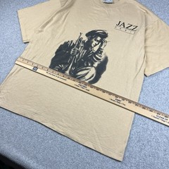 Vintage Jazz T Shirt Mens Large Danhilo Paris Beige Single Stitch Paper Thin 80s