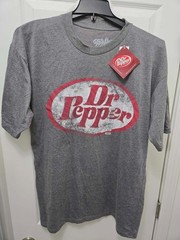 NWT! Mens Tee Luv GRAY Dr. Pepper Vintage Style T-Shirt Size XLT / XL TALL