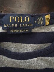 Polo Ralph Lauren Custom Slim Fit Striped Navy/Gray Men’s M Crew Neck Tee