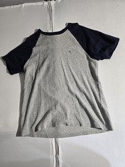 VTG Tommy Hilfiger Raglan Shirt Men’s L Gray Blue Y2K Skater Grunge Waffle