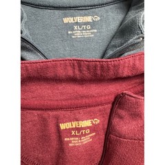 Wolverine Mens XL Quarter Zip Pullover Shirt Lot of 2 Blue Burgundy Long Sleeve