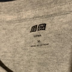 Uniqlo Supima Mens Cotton Crew Neck Short Sleeve T-Shirt Lot 2 M Blue Gray
