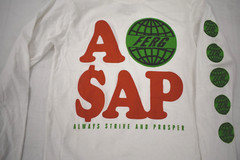 ASAP A$AP Ferg Mens Always Strive & Prosper White Long Sleeve Shirt New S, M, XL