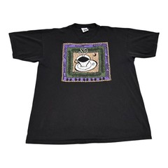 Vintage 1992 Lee The Art of Coffee Cotton Espresso Latte Black Shirt Men’s XL