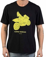 Neff Poppin Wheelies Cotton Short Sleeve Tee T-Shirt, Men’s Large, Black New