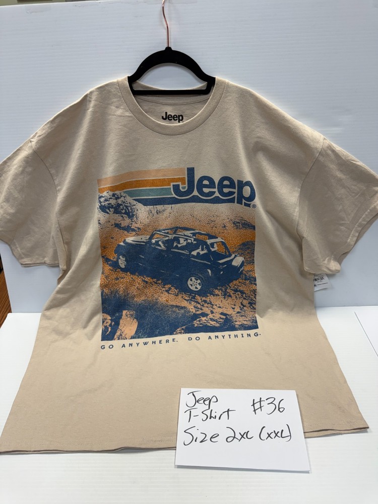 Jeep – Go Anywhere Do Anything – Sand T-Shirt – Size 2XL – Walmart – NWT – #36