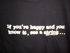 PSYCHOLOGY IF YOU’RE HAPPY AND YOU KNOW IT SEE A SHRINK T SHIRT LARGE NEW W/TAG