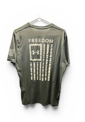Under Armour Men’s Medium UA Freedom Flag T-Shirt Olive Green Military Tee