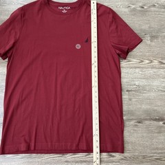 Nautica Crewneck Deck T-Shirt Mens XL Deep Crimson Red 100% Cotton NWT