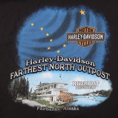 Harley Davidson Y2K T Shirt XXL 2XL Fairbanks Alaska Biker Black 2016
