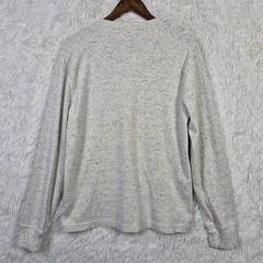 J Crew Heritage Brushed Jacquard Rib Knit Henley Mens M Beige Speckled Oarsman