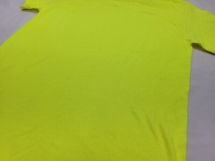 Mens’s Safety Yellow Cotton Blend High Vis Long Short Sleeve T Shirt X2 Small