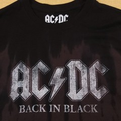 AC/DC Logo 80’s Album Back in Black Men’s Large Graphic T-Shirt