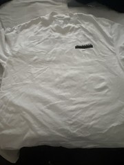 AllSaints London Redact Oversized Embroidered Logo T Shirt Ashen White L $99