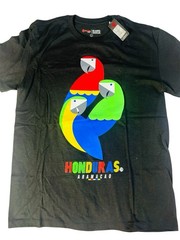 Pacer Honduras Bird Graphic Men’s T-Shirt L Parrot Toucan White Black Blue