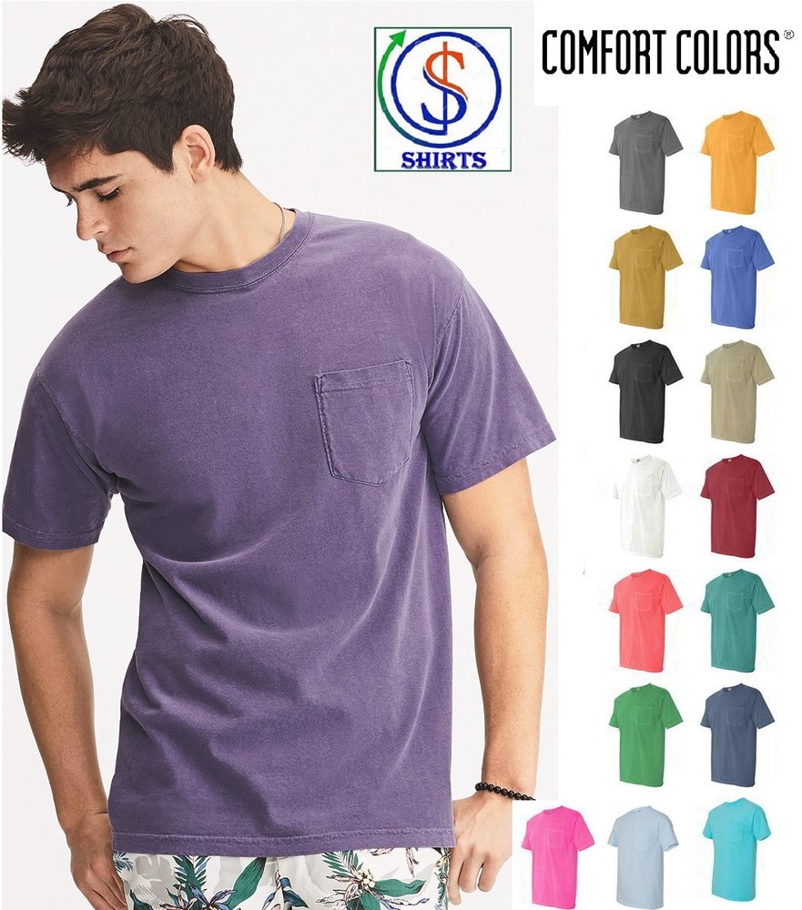 Comfort Colors 6030 Garment Dyed Heavy Ringspun Short Sleeve Shirt Pocket 6030CC
