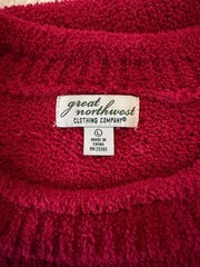 Great NW clothing CO. red sweater. SIZE L- super soft. NO FLAWS detected