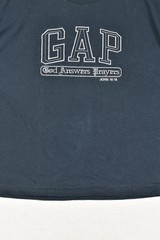 Vintage Gap God Answers Prayers Jesus John 14:14 T Shirt Mens XL Black 90s