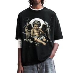 Vintage Praying Baby Angel Shirt Catholic Christian Cherub Graphic Tee