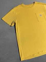 Carhartt Short-Sleeve Pocket Tee In Yellow Size Large Relaxed Fit