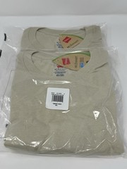2 Hanes Triblend Lightweight Crew Tees 2XL Pebblestone Heather