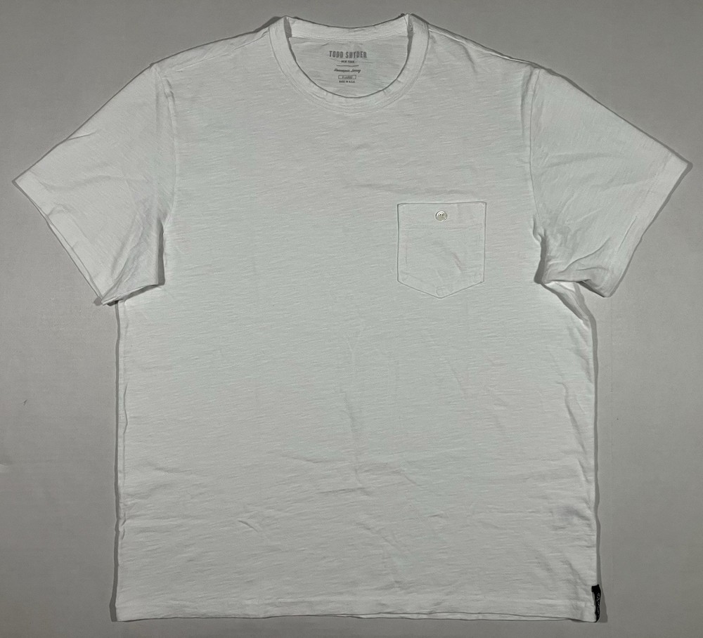 Todd Snyder New York Homespun Jersey Mens XL T Shirt White Pocket Short Sleeve