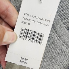 Jachs Shirt Mens Medium Gray Long Sleeve Jersey Henley *NWT*