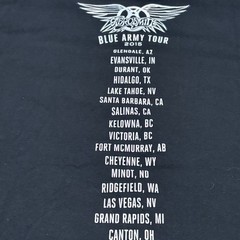 Aerosmith 2015 Blue Army Tour concert tshirt Mens Large Retro Rock Band Tee