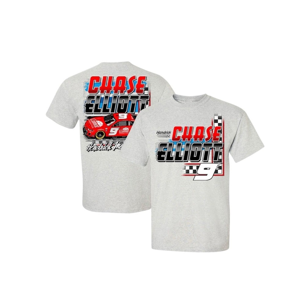 Chase Elliott Hendrick Motorsports Team Collection Lumar Finish Line Shirt Ash