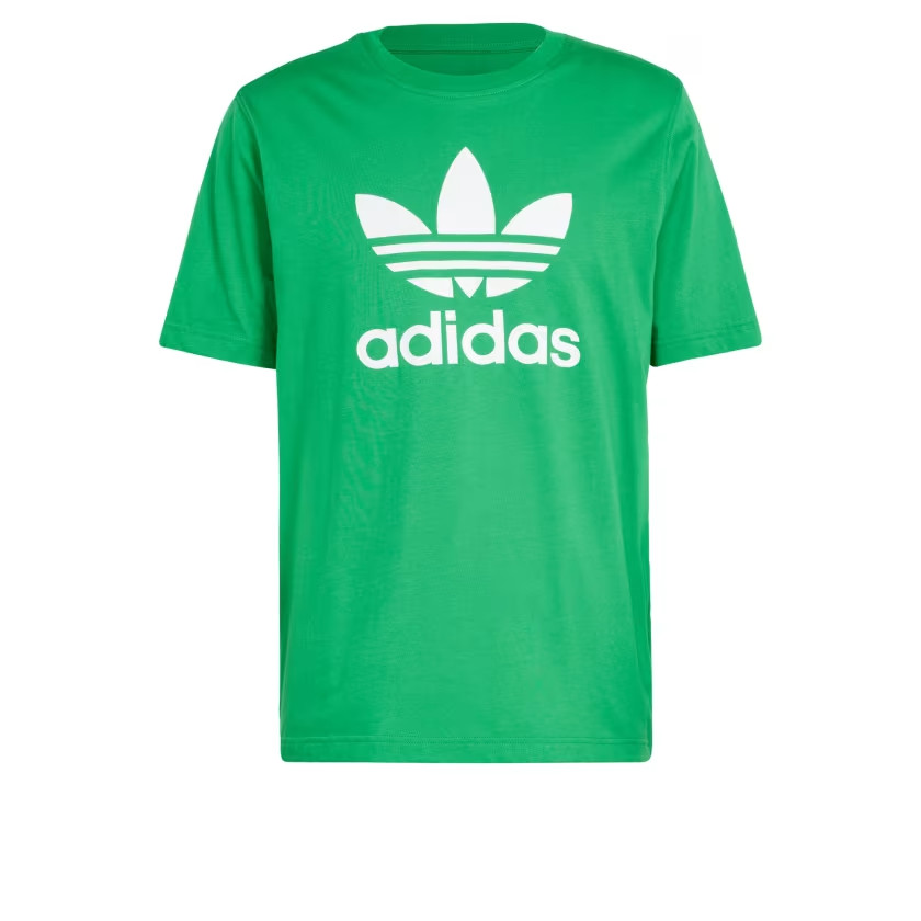 Adidas Trefoil T-Shirt Men’s size L Green COTTON Crew-Neck Short Sleeve Big Logo