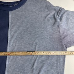 EPTM Men Split Panel T-Shirt Custom Dye Blue Gray Two Tone Streetwear USA M Read