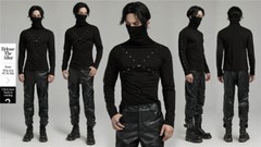PUNK RAVE Men Punk Rock Gothic Steampunk Tops long-sleeved shirt High Collar