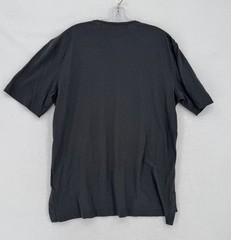 Helmut Lang Mens Gunmetal Grey Metallic Blue Film Print Box Fit T Shirt Sz M