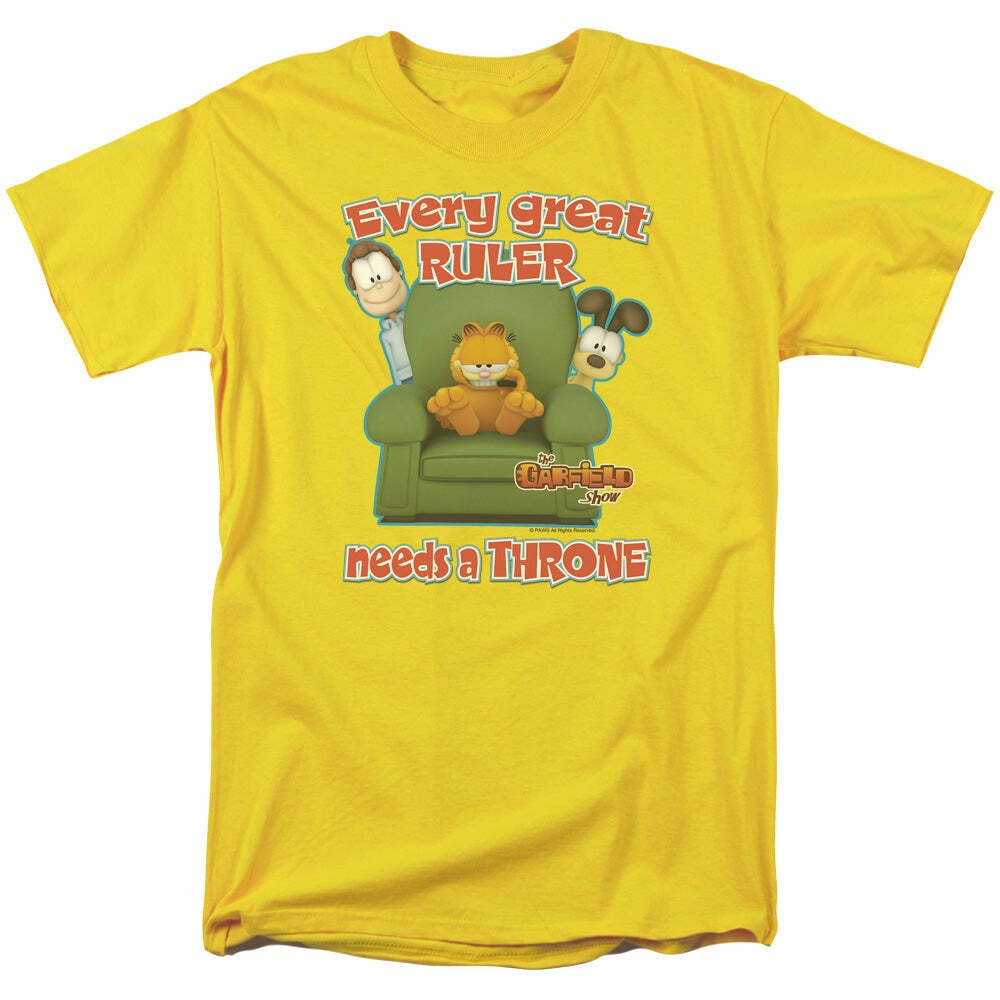 Garfield Throne Licensed Adult Unisex T-Shirt Regular Fit Tee SM-3X