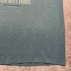 Vintage 1992 Aruba Dutch West Indies T Shirt Single Stitch Striped Green Mens L
