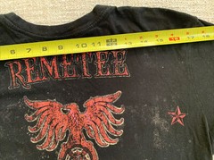 Remetee Authentic Sz S Mens T-Shirt Black w/Red 100% Cotton Graphics Made In USA