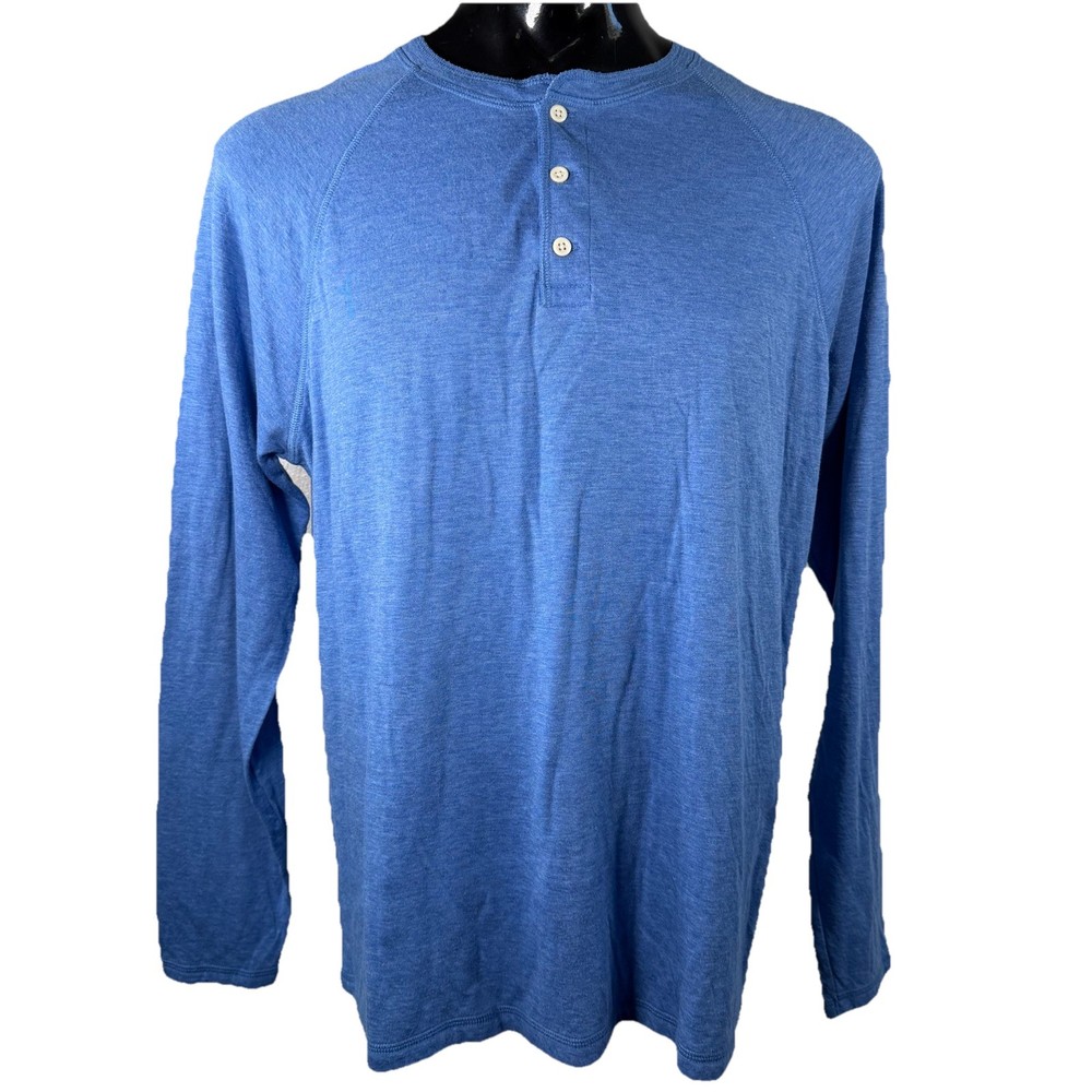 Faherty Henley Shirt Men’s XL Blue Long Sleeve Soft Cloud Pima Cotton Modal