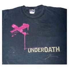 Vintage UnderOath Pink X Band Metalcore T Shirt Mens Small Distressed Flawed Y2k