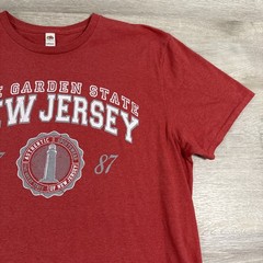 New Jersey Shirt Garden State Lighthouse Graphic Men’s Red XL Cotton Blend Tee