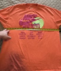 Y2K Nike World Tour Orange Tennis T-Shirt Size Large
