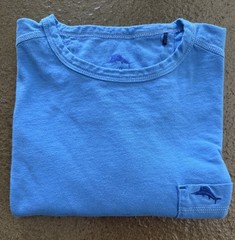 Tommy Bahama Men’s Blue Crew Neck Short Sleeve Pocket Logo Tee Cotton Knit S/P