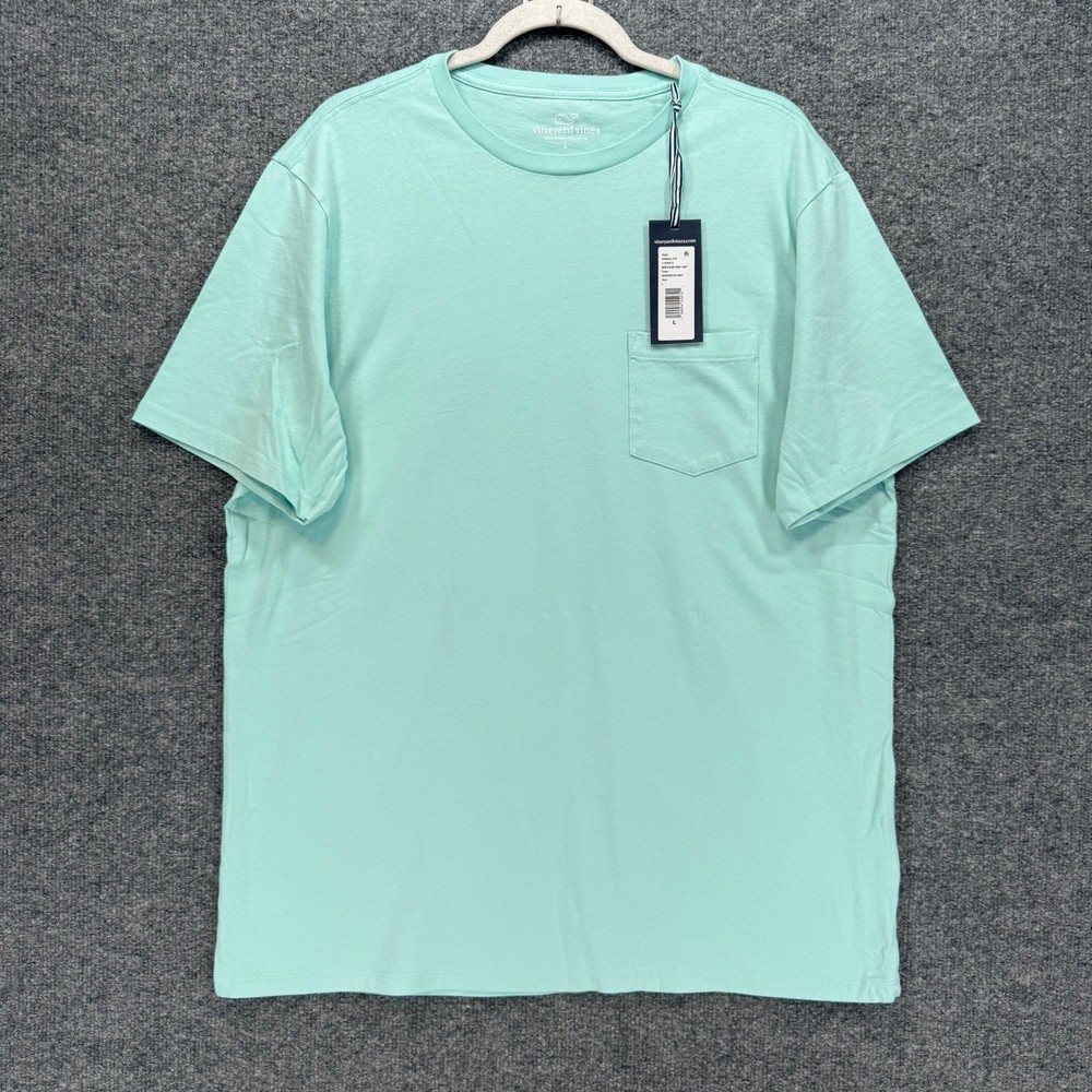 Vineyard Vines Tshirt Mens Large Mangrove Mint Pocket Cotton Short Sleeve NEW