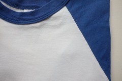 RUSSELL ATHLETIC VTG Y2K 90s RETRO BASEBALL ACTIVE SPORT T SHIRT WHITE BLUE SZ S