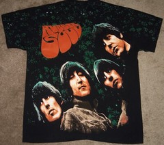 VINTAGE 90’s THE BEATLES RUBBER SOUL HANES ALL OVER PRINT AOP ROCK SHIRT L